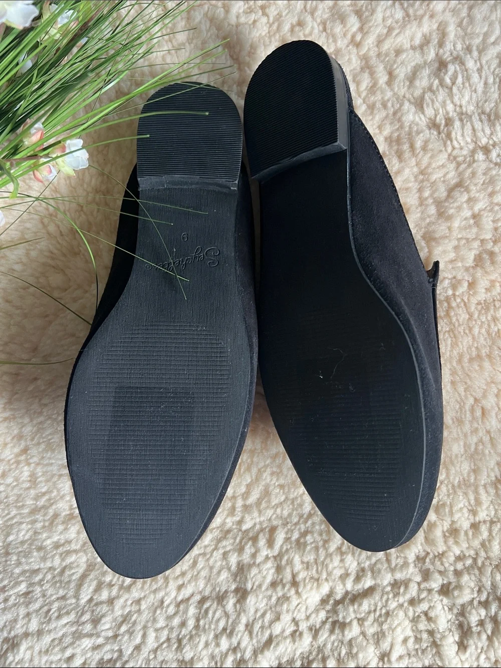 Black Suede Slip-On Mules for Women - Classic Casual Style
